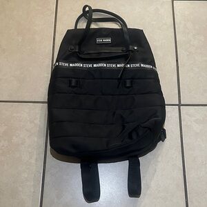 Steve Madden Quilted Black Backpack (one broken zipper)